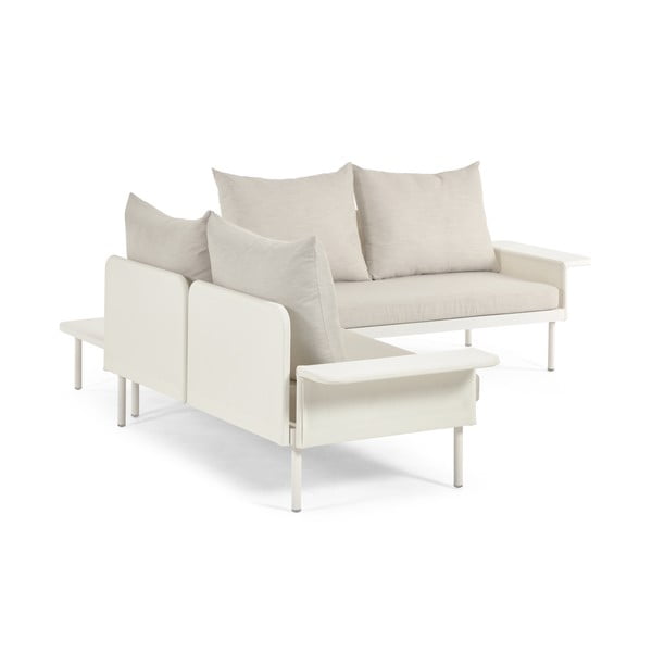 Bela aluminijasta vrtna sedežna garnitura z mizo Kave Home Zaltana-image-3