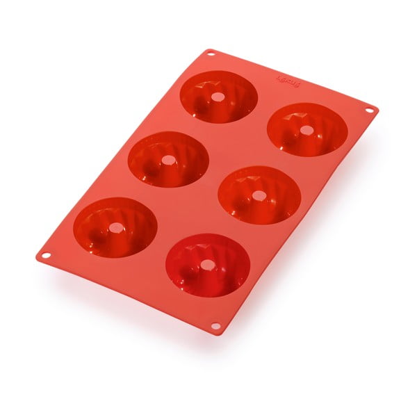 Rdeč silikonski model za 6 mini žemljic Lékué
