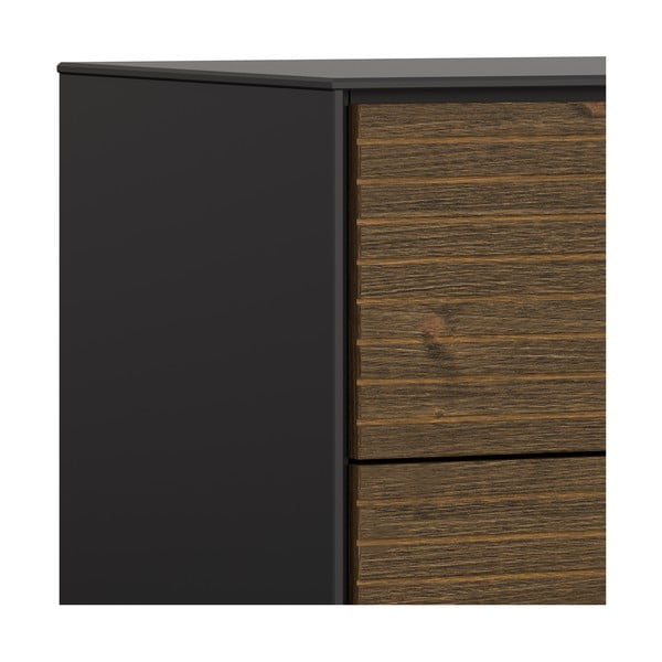 Črna visoka komoda v borovem dekorju 80x111 cm Soma - Tvilum-image-1