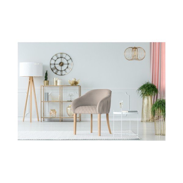 Svetlo siv fotelj z naslonjali Micadoni Home Tipa-image-1