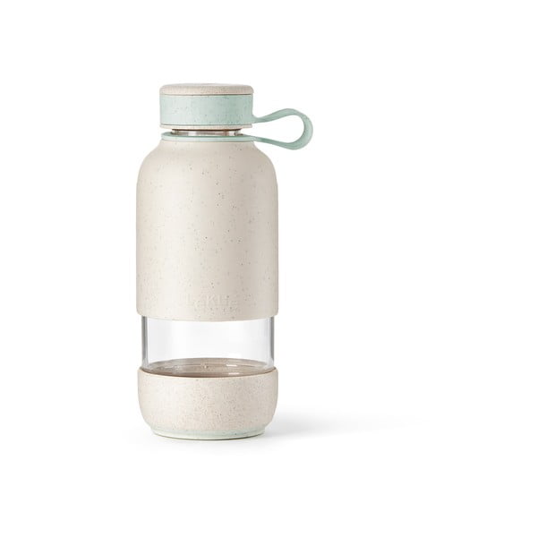 Kremno bela steklena steklenica za vodo za na pot 500 ml To Go Organic – Lékué
