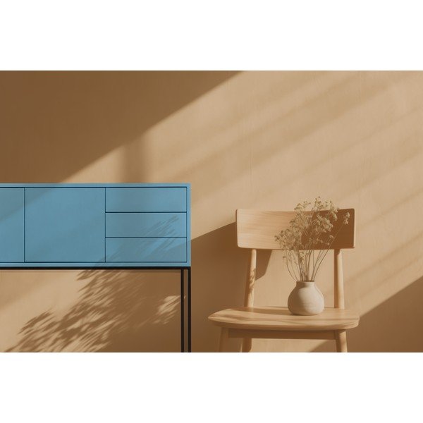 Svetlo modra nizka komoda 113x88,5 cm Scott – Really Nice Things-image-4