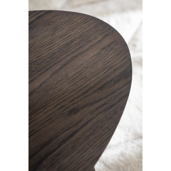 Temno rjava mizica v hrastovem dekorju 65x130 cm Yumi – Rowico-image-3