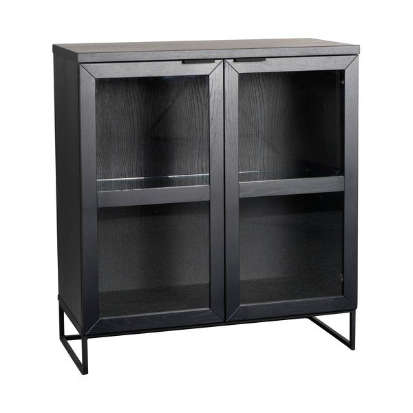 Črna hrastova vitrina 95x105 cm Everett - Rowico-image-2