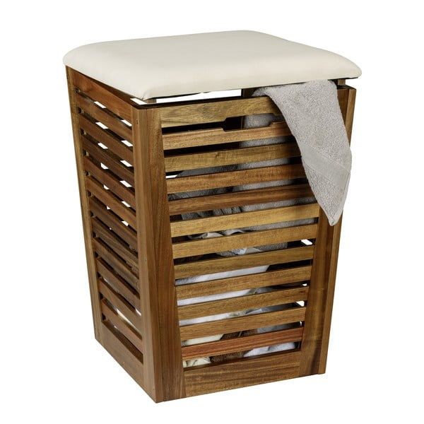 Lesen koš za perilo v temni naravni barvi 55 l Fondi – Wenko