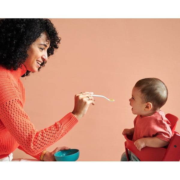 Bele/svetlo rožnate plastične otroške žličke v kompletu 2 ks Flowers & butterflies – Mepal-image-1