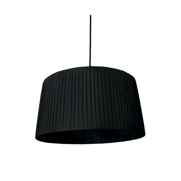 Črna viseča svetilka s tekstilnim senčnikom ø 50 cm – SULION