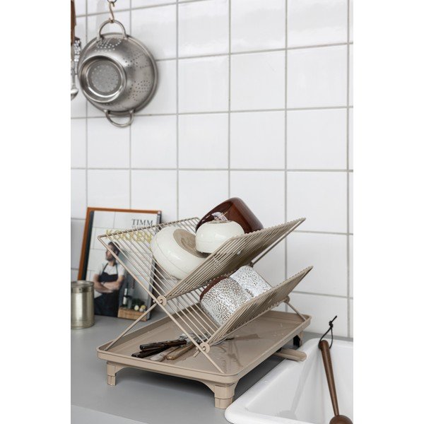 Bež dvonadstropni odcejalnik posode 42x29 cm Dry-It – Mette Ditmer Denmark-image-1