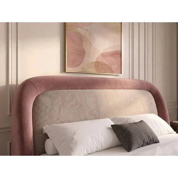 Rožnata oblazinjena zakonska postelja s prostorom za shranjevanje z letvenim dnom 160x200 cm Sam – Bobochic Paris-image-3