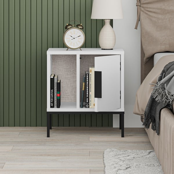 Bela nočna omarica s policami Lani – Marckeric-image-4