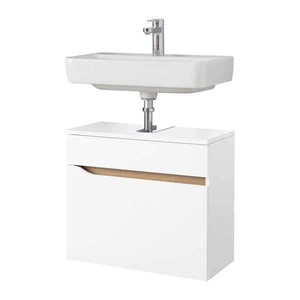 Bela nizka stenska omarica brez umivalnika 60x53 cm Set 857 – Pelipal-image-3