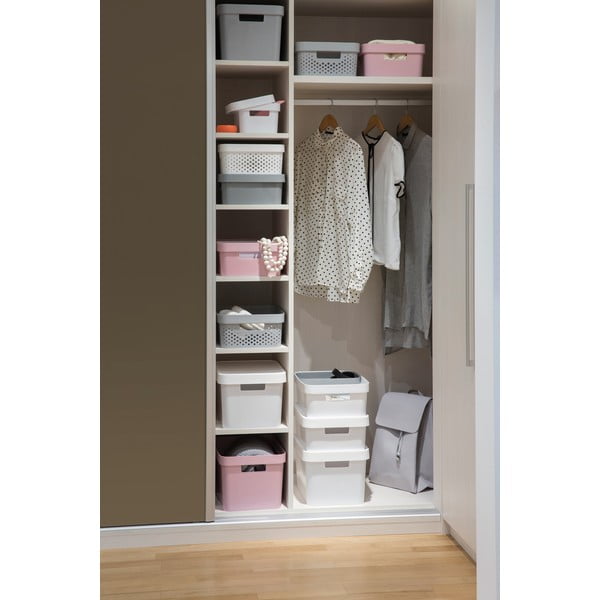 Bela škatla za shranjevanje s pokrovom Curver Infinity, 45 l-image-2