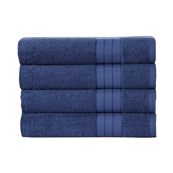 Temno modre bombažne brisače v kompletu 4 ks 50x100 cm – Good Morning