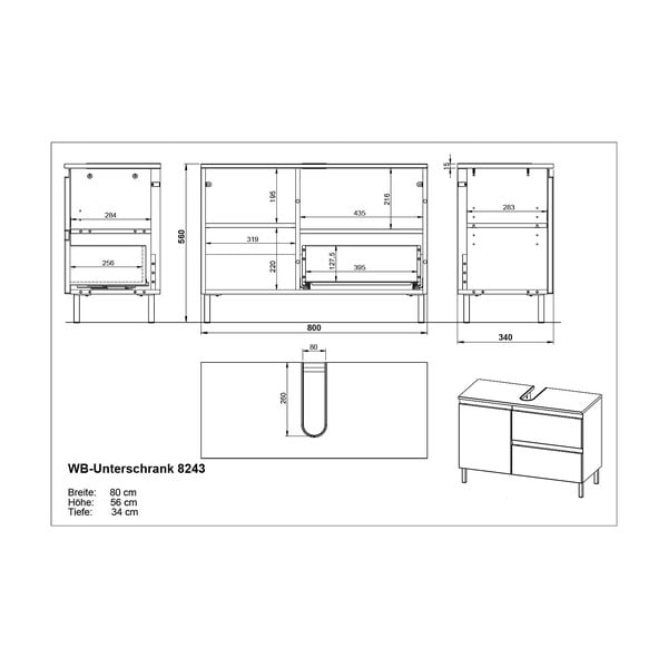 Bela omarica za pod umivalnik 80x56 cm Salinas - Germania-image-4