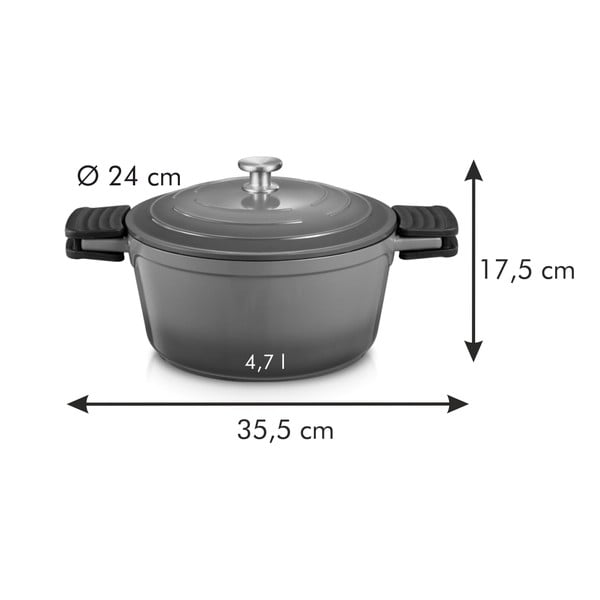Lonec s pokrovko in neprijemljivo površino za indukcijsko ploščo 4.7 l Bordeaux – Tescoma-image-3
