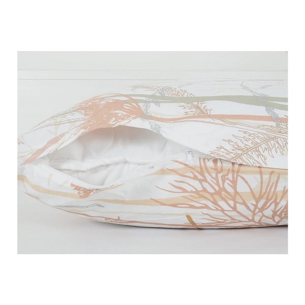 Enojna posteljnina iz krepa v beli in terakota barvi 140x200 cm Caraway – B.E.S.-image-2