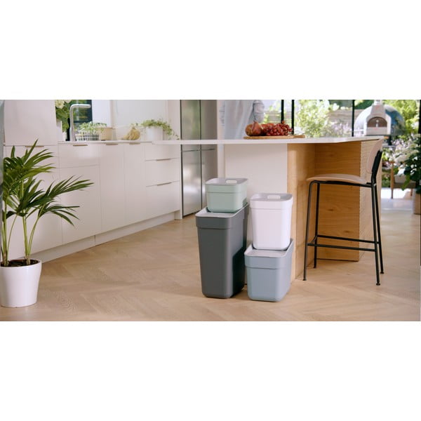 Temno siv koš za smeti za ločevanje odpadkov iz reciklirane plastike 30 l Ready To Collect – Curver-image-1