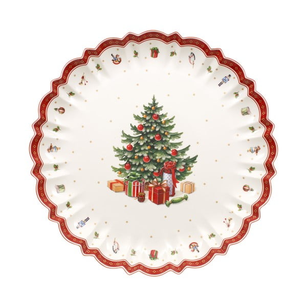 Bela porcelanasta servirna skleda z božičnim motivom Villeroy&Boch, ø 45 cm