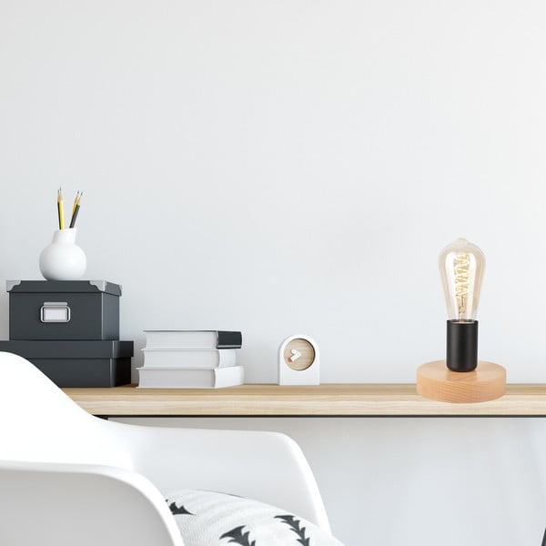 Namizna svetilka v črni in naravni barvi - LAMKUR-image-2