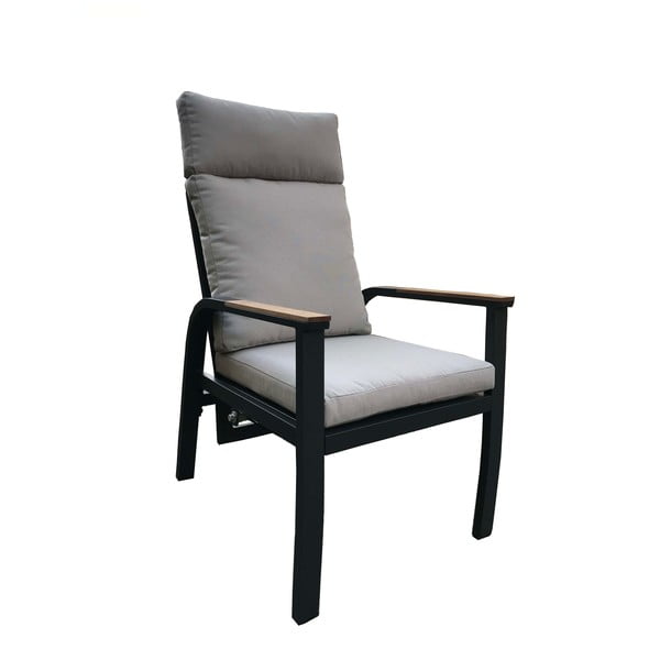 Siva kovinska vrtna jedilna garnitura za 6 oseb Annecy – Rojaplast-image-1