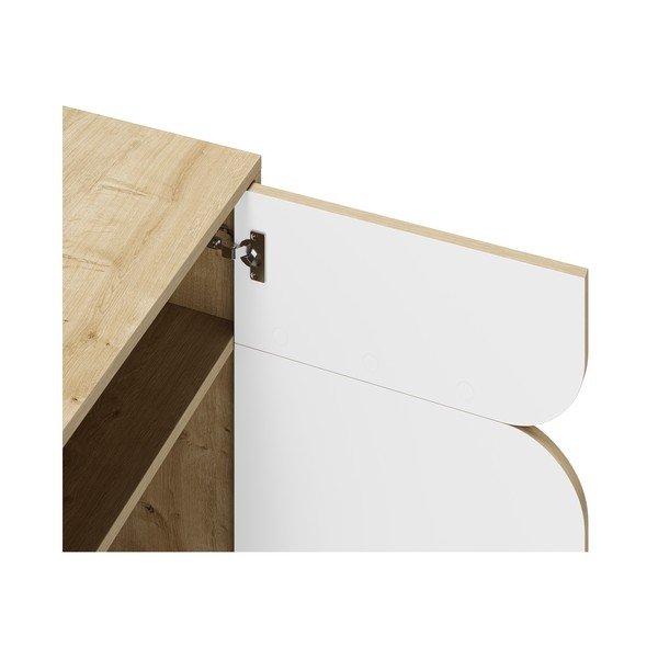 Bela/naravna omarica v hrastovem dekorju 95x79 cm Nola – Marckeric-image-4