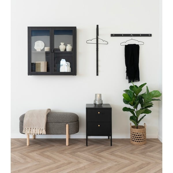 Črna kovinska nočna omarica Dalby – House Nordic-image-1