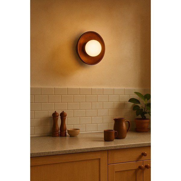 Rjava stenska svetilka ø 24 cm Elsa – Opviq lights-image-1