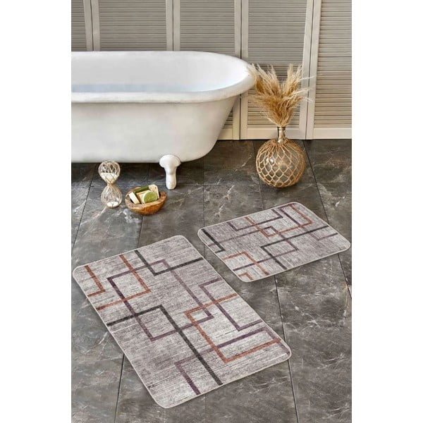 Sive žametne kopalniške preproge v kompletu 2 ks 60x100 cm – Mila Home-image-3