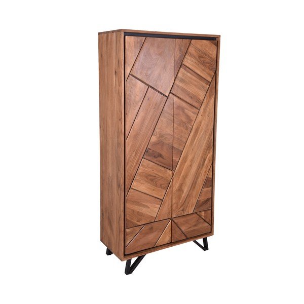 Garderobna omara iz masivne akacije v naravni barvi 90x181x40 cm Ambala – Interia Home & Living-image-2