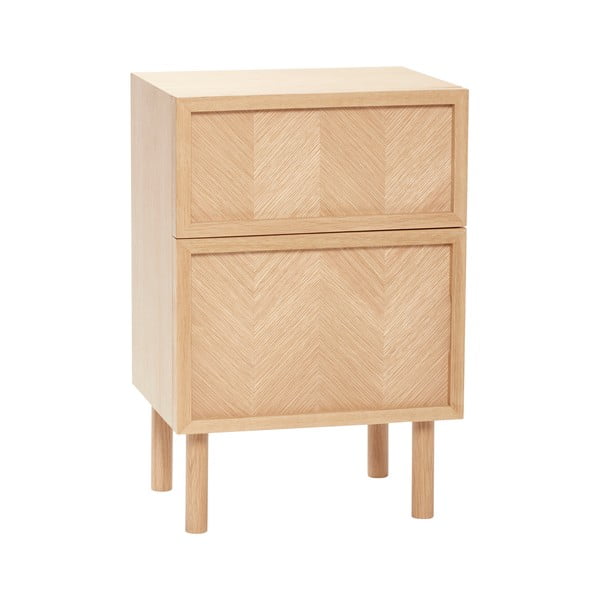 Nočna omarica iz masivnega hrasta Herringbone – Hübsch