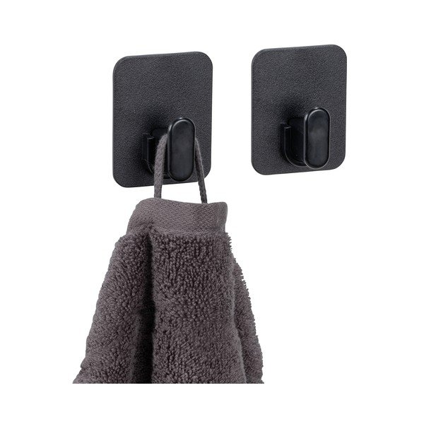 Črni plastični obešalniki z namestitvijo brez vrtanja v kompletu 2 ks Parma – Allstar-image-2