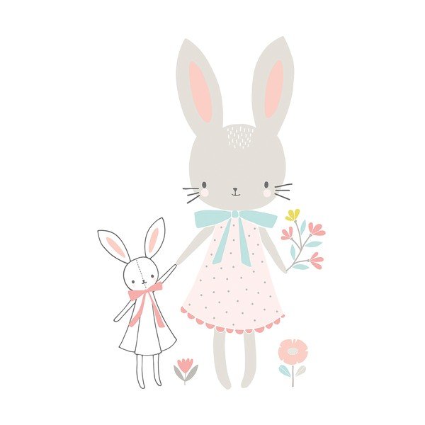 Otroška nalepka 58x90 cm Little Miss Rabbit – Lilipinso