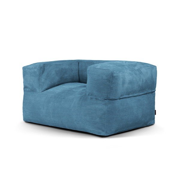 Modra vreča za sedenje iz rebrastega žameta MooG – SLOWDOWN