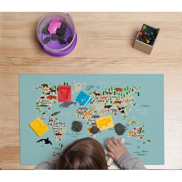 Namizna podloga Little Nice Things World map, 55 x 35 cm-image-2