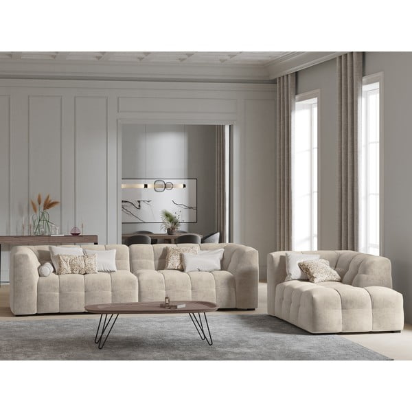 Bež žametna zofa Windsor & Co Sofas Vesta, 280 cm-image-1