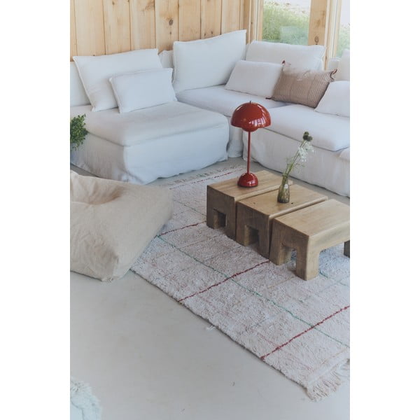 Kremno bela ročno tkana pralna bombažna preproga 90x130 cm Color Lines – Lorena Canals-image-1