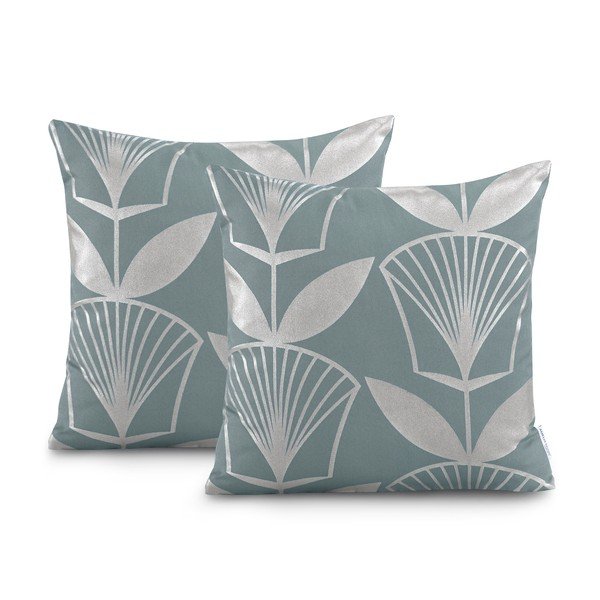Komplet 2 sivih prevlek za blazine AmeliaHome Floris, 45 x 45 cm-image-1