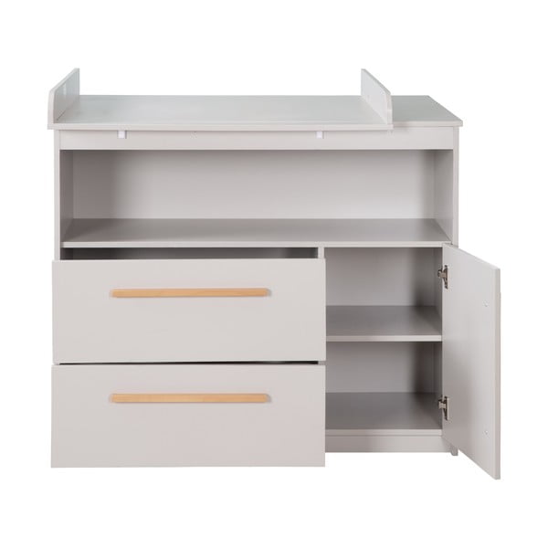 Svetlo siva otroška komoda s previjalnim pultom 107x98x75 cm Lea – Roba-image-3
