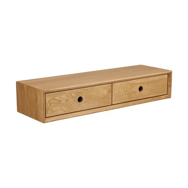 Polica iz masivnega hrasta v svetli naravni barvi 80 cm Luzern – House Nordic