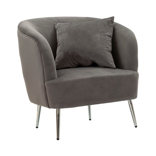 Siv žameten fotelj Silvery – Mauro Ferretti