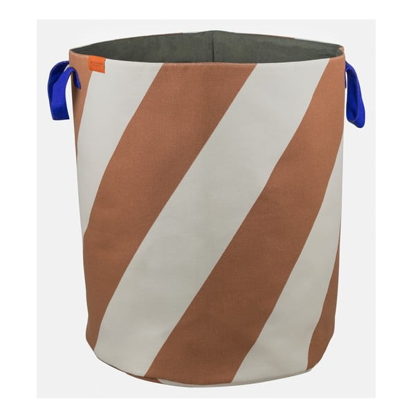 Opečnato oranžen/kremno bel tekstilni koš za perilo 5 l Diagonal – Mette Ditmer Denmark