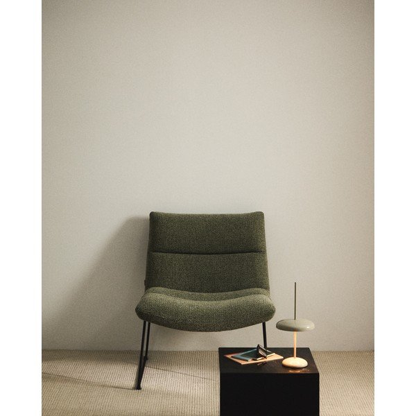 Zelen fotelj iz šenilje Asen – Kave Home-image-1