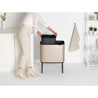 Jeklen koš za smeti za ločevanje odpadkov na dotik v zlati barvi 34 l Bo Touch Bin – Brabantia