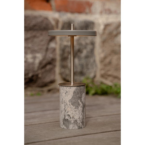 Siva marmorna LED zatemnitvena namizna svetilka s kovinskim senčilom (višina 25,5 cm) Asteria Move Mini – UMAGE-image-1