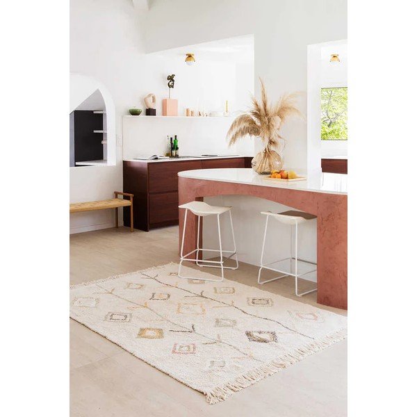 Bež pralna ročno tkana bombažna preproga 140x200 cm Kaarol Earth – Lorena Canals-image-4