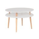 Svetlo siva kavna mizica z naravnimi nogami Ragaba UFO, Ø 70 cm