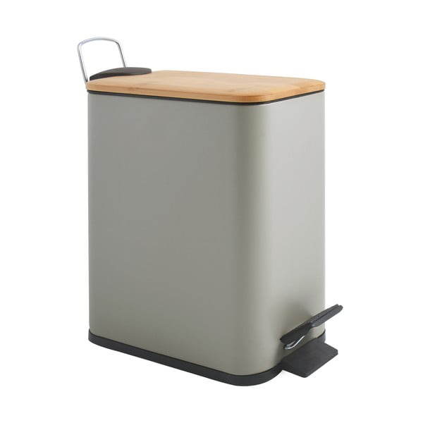 Sivorjav jeklen koš za smeti s pedalom 5 l Erik – Spirella
