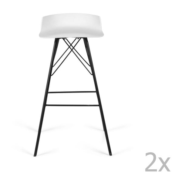 Komplet 2 beliih barskih stolov Tenzo Tori-image-1