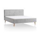 Svetlo siva oblazinjena zakonska postelja brez letvenega dna 140x200 cm Smart – Meise Möbel