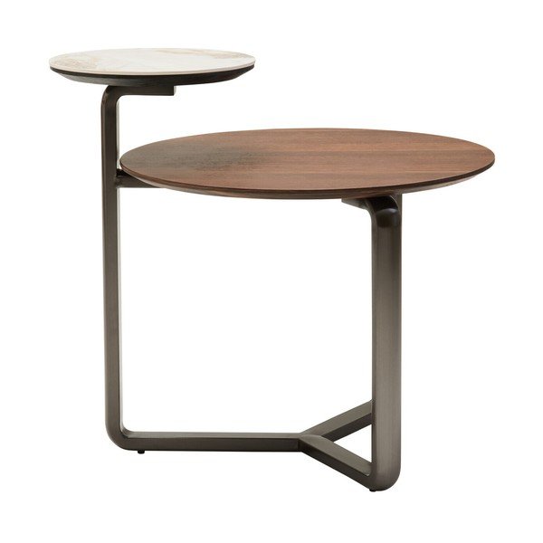 Rjava okrogla klubska mizica iz masivnega evkaliptusa 55x67 cm Imperia – Premier Housewares-image-4